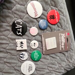 Buttons Assorted Colorful Pin Set